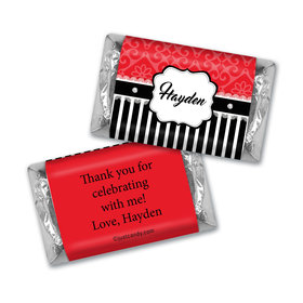 Birthday Personalized Hershey's Miniatures Glamour Stripes & Lace
