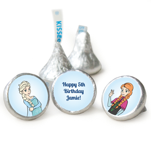 Birthday Personalized Hershey's Kisses Disney Style Frozen Theme Assembled Kisses
