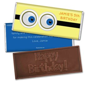 Birthday Personalized Embossed Chocolate Bar Minion Inspired