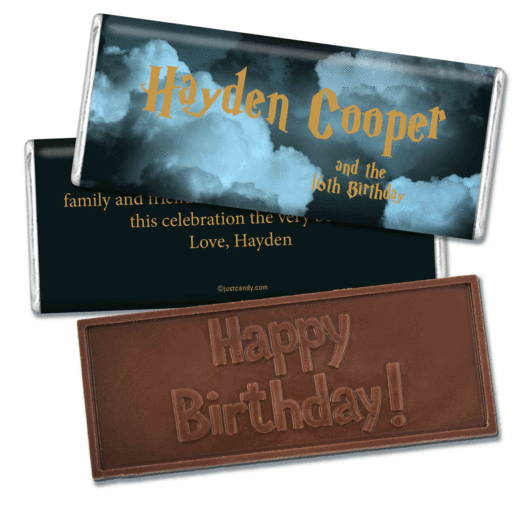 Birthday Personalized Embossed Chocolate Bar Harry Potter Wizzardly Wishes