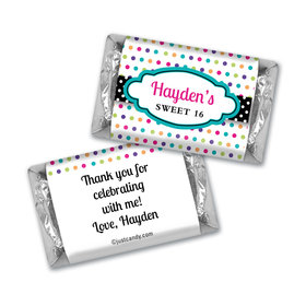 Birthday Personalized Hershey's Miniatures Sweet 16 Polka Dot Candy Shoppe
