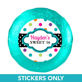 Birthday 1.25" Sticker Sweet 16 Polka Dot Candy Shoppe (48 Stickers)