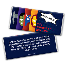 Birthday Personalized Chocolate Bar Wrappers Superheroes