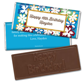 Birthday Personalized Embossed Chocolate Bar Tropical Hawaiian Luau Party