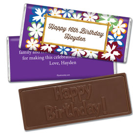 Birthday Personalized Embossed Chocolate Bar Tropical Hawaiian Luau Party