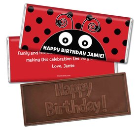 Birthday Personalized Embossed Chocolate Bar Ladybug