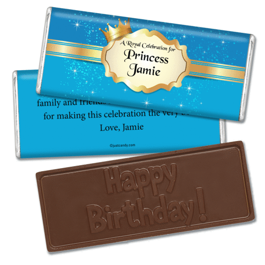Birthday Personalized Embossed Chocolate Bar Storybook Princess