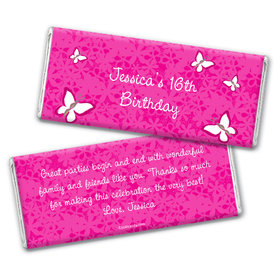 Birthday Personalized Chocolate Bar Wrappers Butterfly Garden