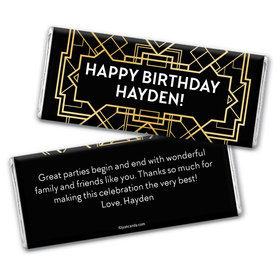 Birthday Personalized Chocolate Bar Wrappers Art Deco 1920s Gatsby