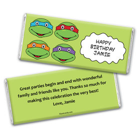 Birthday Personalized Chocolate Bar Wrappers TMNT Cowabunga Turles