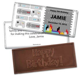 Birthday Personalized Embossed Chocolate Bar Video Gamer