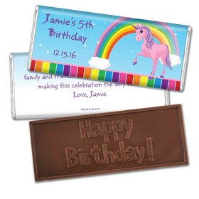 Birthday Personalized Embossed Chocolate Bar My Little Rainbow Unicorn