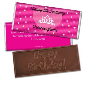 Birthday Personalized Embossed Chocolate Bar Princess Crown