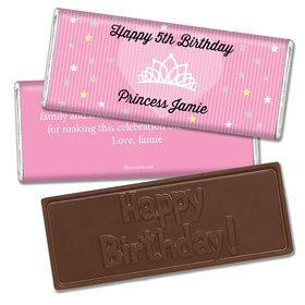 Birthday Personalized Embossed Chocolate Bar Princess Crown