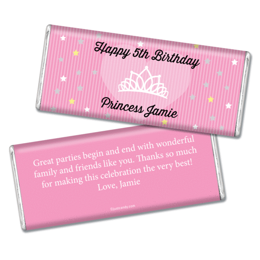 Birthday Personalized Chocolate Bar Princess Crown