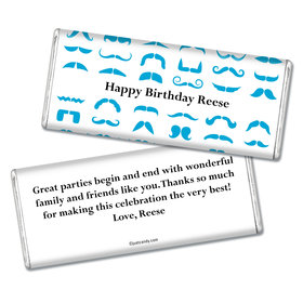 Birthday Personalized Chocolate Bar Mustache Party