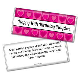 Birthday Personalized Chocolate Bar Tiled Hearts