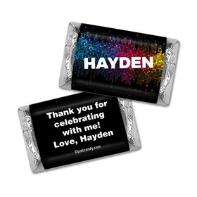 Birthday Personalized Hershey's Miniatures Wrappers Blacklight Techno Rave