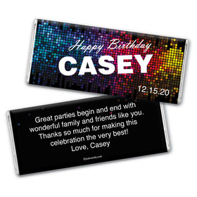 Birthday Personalized Chocolate Bar Wrappers Blacklight Techno Rave