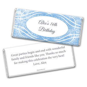 Birthday Personalized Chocolate Bar Wrappers Winter Snow Squiggle