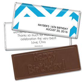 Birthday Personalized Embossed Chocolate Bar Chevron