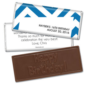 Birthday Personalized Embossed Chocolate Bar Chevron