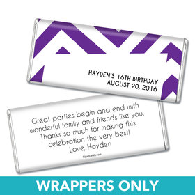 Birthday Personalized Chocolate Bar Wrappers Chevron