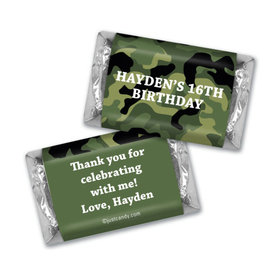 Birthday Personalized Hershey's Miniatures Wrappers Military Army Green Camo