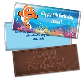 Birthday Personalized Embossed Chocolate Bar Finding a Clownfish for Dory