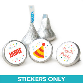 Birthday 3/4" Stickers Hooray! Personalized (108 Stickers)