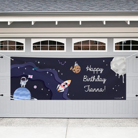 Personalized Space Birthday Out of this World - Garage Banner