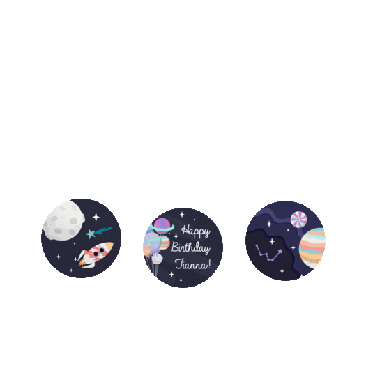 Personalized Space Birthday 3/4" Stickers for Hershey's Kisses - Out of this World
