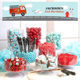 Personalized Fire Truck Birthday Deluxe Candy Buffet - Red Fire Truck