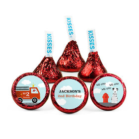 Personalized Fire Truck Birthday Hershey's Kisses