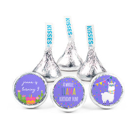 Personalized Party Llama Birthday 3/4" Stickers (108 Stickers) for Hershey's Kisses