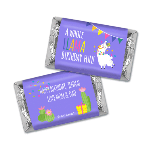 Personalized Llama Fun Kids Birthday Favors Mini Wrappers