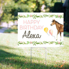 Personalized Kids Birthday Horses Yard Sign
