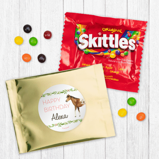 Personalized Horse Birthday Skittles Favor - Wild Horse