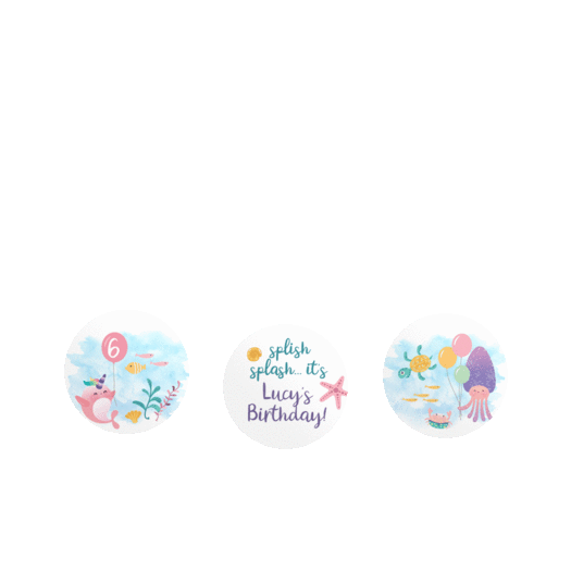 Personalized Mermaid Birthday 3/4" Stickers for Hershey's Kisses - Watercolor Mermaid
