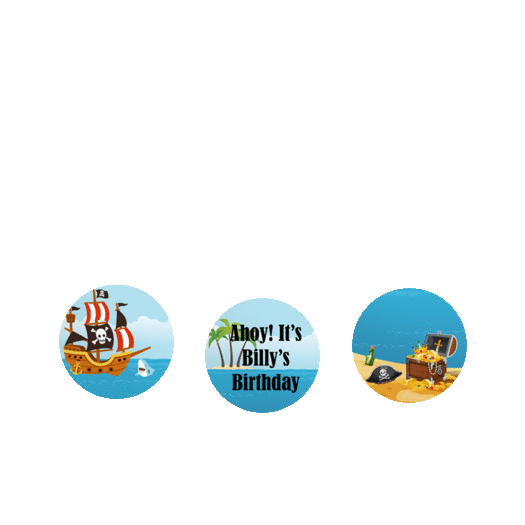 Personalized Pirate Birthday 3/4" Stickers for Hershey's Kisses - Pirate Gold