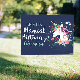 Personalized Kids Birthday Unicorn Yard Sign