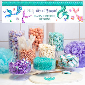 Personalized Mermaid Birthday Deluxe Candy Buffet - Mermaid Tails