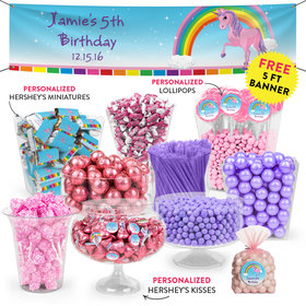 Personalized Kids Birthday Unicorn Themed Deluxe Candy Buffet