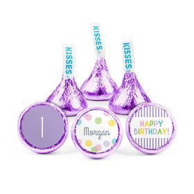 Personalized First Birthday Pastel Dots Hershey's Kisses