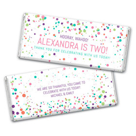 Personalized Birthday Colorful Splatter Chocolate Bar & Wrapper