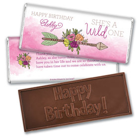 Personalized Birthday She's a Wild One Embossed Chocolate Bar