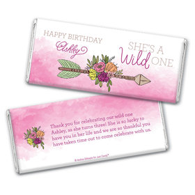 Personalized Birthday She's a Wild One Chocolate Bar & Wrapper
