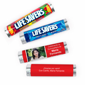 Personalized Quinceanera Photo Lifesavers Rolls (20 Rolls)