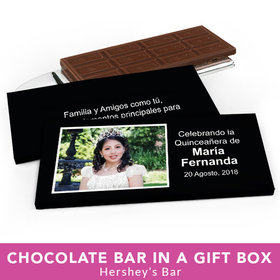 Deluxe Personalized Quinceanera Instantnea Chocolate Bar in Gift Box