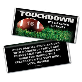 Birthday Personalized Chocolate Bar Football Touchdown